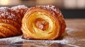 Flaky Golden Croissant Close-up