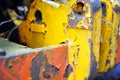 Flaky Paint and Rust on Machine Parts Royalty Free Stock Photo