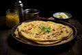 Flaky Parantha ghee. Generate Ai