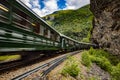 Flam Line is a long railway tourism line between Myrdal and Flam in Aurland, Norway Royalty Free Stock Photo