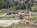 Flam Kirke view from train, Flam, Norway Royalty Free Stock Photo