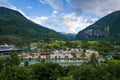 Flam town aerial view, Norway. Royalty Free Stock Photo