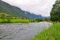 Flam village and river in Norway