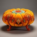 Abstract Ornate Stool: Ottoman Art Inspired 3d Model Royalty Free Stock Photo