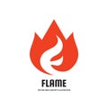 Flame with abstract letter F - vector business logo template concept illustration. Fire burn creative sign. Hot warm symbol icon.