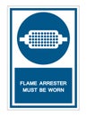 Flame arrester must be worn Symbol Sign Isolate On White Background,Vector Illustration EPS.10