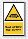 Flame arrester must be worn Symbol Sign Isolate On White Background,Vector Illustration EPS.10