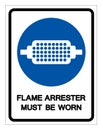 Flame Arrester Must Be Worn Symbol Sign, Vector Illustration, Isolate On White Background Label. EPS10