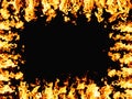 flame background hot frame yellow glow black night Royalty Free Stock Photo