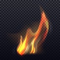 Flame or bonfire vector effect, icon or clipart