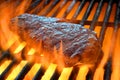 Flame broiled steak on a grill Royalty Free Stock Photo