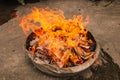 Joss paper burn in fire in Chinese Ghost Festival