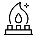 Flame in burner icon, outline style