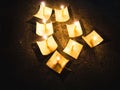 Flame of burning candles at funeral ceremony. Religion , death and mourning concept