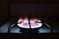 flame of a burning gas stove Royalty Free Stock Photo