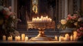 flame candle on altar