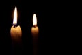 A candle burns in the dark Royalty Free Stock Photo