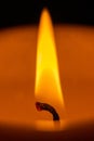Flame of a candle light, macro shot Royalty Free Stock Photo