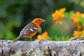Flame-colored Tanager in San Gerardo del Dota Royalty Free Stock Photo