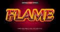 Flame 3D editable text effect template Royalty Free Stock Photo