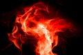 Flame dance in red and white color. black background. Royalty Free Stock Photo