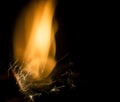 Flame dancing on black Royalty Free Stock Photo