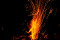 The flame in the dark with heart Royalty Free Stock Photo