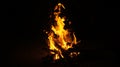 Flame in the dark of the night Royalty Free Stock Photo