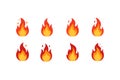 Flame-Only Different Variations Vector Illustration Royalty Free Stock Photo