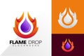 Flame drop wave logo design inspiration. Abstract emblem, designs concept, logos, logotype element for template