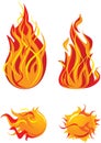 Flame elements Royalty Free Stock Photo