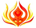 Flame face icon - vector logo template concept illustration. Red fire sign. Royalty Free Stock Photo