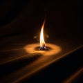 Flame features an orange core with hints of blue at the base, and thin Royalty Free Stock Photo
