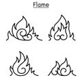 Flame, fire, burn Vector illustration