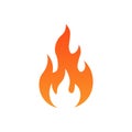 Flame fire hot vector icon logo. Flame symbol illustration simple background burn shape fireball. Royalty Free Stock Photo