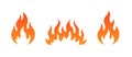 Flame fire hot vector icon logo. Flame symbol illustration simple background burn shape fireball. Royalty Free Stock Photo