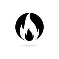 Flame fire Icon isolated on white background Royalty Free Stock Photo
