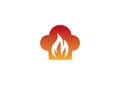 Flame of fire inside smolder logo Royalty Free Stock Photo