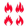 Flame fire silhouette vector icon Royalty Free Stock Photo