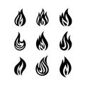 Flame and fire symbols and icons