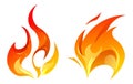 Flame and fire tongues, ignition and blazing icon
