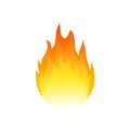 Flame fire vector icon. Heat ignite burn gas hot logo emblem icon