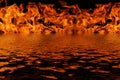 Flame fire water reflection Royalty Free Stock Photo