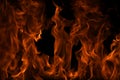 Flame fires. Burn lights on a black background. Fire flames on black background. Abstract fire flame background. Royalty Free Stock Photo