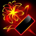 Flame flower with frame Royalty Free Stock Photo