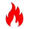 Flame. Four tongue fire. Icon illustration for design - vector Royalty Free Stock Photo