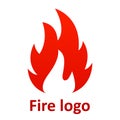 Flame. Four tongue fire. Icon illustration logo - vector Royalty Free Stock Photo