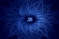 Flame fractal dark background blue. energy light Royalty Free Stock Photo