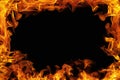 Flame frame around the black background Royalty Free Stock Photo