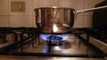 Flame Gas, Household energy consumption. Increased costs in the bill Royalty Free Stock Photo